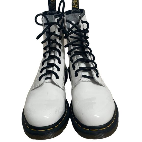 Doc‎ Martens 1182 White Patent Combat Boots Size 8 - Picture 13 of 13